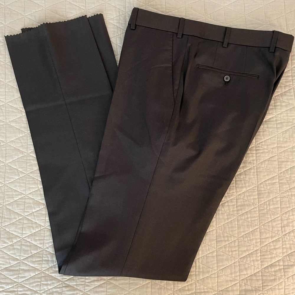 Hiltl DiBiella Barberis Super 110's Wool Flat Front Trouser Size 36 $295 NWT